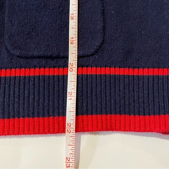 Talbots Lightweight Button Ruffle Nautical Cashmere Blend Cardigan Women Size LP - Picture 8 of 16